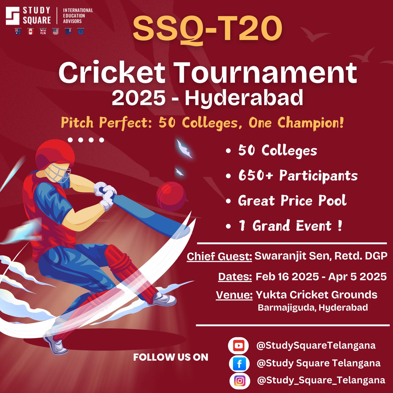 🏏 Study Square Telangana - Cricket Tournament 2025 🏆